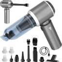 4-in-1 Car Vacuum Portable Cordless & Dust Buster, 20000pa High Power Handheld Vacuum Cordless Rechargeable, Mini Vacuums with 3 Reusable Filter, Vacuum Cleaner for Car Home Office & Pet (Silver Gray)