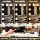 FENNIO Hollywood Vanity Mirror with Lights 23x18,Large Lighted Mirror Makeup Mirror with 15 Dimmable LED Bulbs, 3-Color Lighting