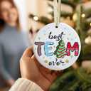 2 x Best Team Ever Christmas Ornaments - Employee Ornaments for Coworkers - Company Gift - Gifts for Employees