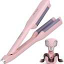 Curling Iron Curling Wand Hair Crimper Waver, Hair Curler with Ceramic 3 Barrel for Women, Dual Voltage, Anti-Scald, Easy to Use, Pink