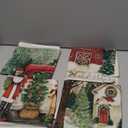 Hlonon Christmas Decorations Christmas Pillow Covers 18 x 18 Inches Set of 4 - Xmas Series Cushion Pillow Cover Custom Zippered Square Pillowcase