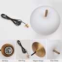Mid Century Modern Pendant Light Fixture, Milk Glass 7 Globe Hanging Light with Dimmable Switch and Plug in for Kitchen Island Dining Room Bedroom Living Room, 2 Pack, 16ft Bulb Included