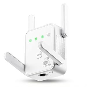 1200Mbps Dual Band WiFi Extender Supports 80 Devices, Equipped with an Ethernet Port for AP Mode and 4 Antennas