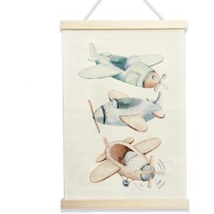 NQDWX Airplane Hanging Flag for Toddler Boys - 12x17 Inch Nursery Banner, Cute Kids Room Art, Gift for Little Pilots & Aviation Lovers. (144)