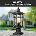 Outdoor Post Lighting Fixtures Pole Lantern Waterproof Aluminum Housing with Water Ripple Glass 16.5 Inch Height Large Size Pillar Light Outdoor for Garden Patio Pathway E26 Socket, 16.5 inch - 1 Pack