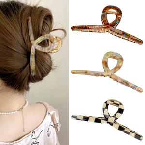 Big Butterfly Hair Claw Clips - Acetate & Metal 4.7" Large Hair Accessories for Women & Girls - 3 Pcs