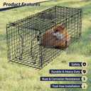 Humane Large Animal Trap Black 51.2 x 17.7 x 19.7 inch, Easy to Set & Release Animal Trap Cage, Collapsible Live Traps for Dogs, Raccoons, Foxes, Coyotes