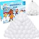100 Pcs Fake Snowballs Fight Set: Soft Artificial Snow Balls with Drawstring Bag for Kids and Adults, Indoor Outdoor Snow Toys, Christmas Games, Party Favors, Winter Wonderland Decor Gifts