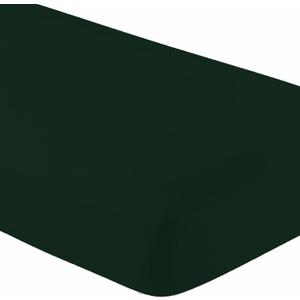 100% Cotton Twin XL Hunter Green Fitted Bed Sheet Soft and Comfy - Twin Extra Long, 15" Deep Pocket, 39" x 80" Great for Dorm Room, Hospital and Split King Dual Adjustable Beds (Twin XL, Hunter)