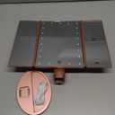 deweisn Dresser Mount Tri-Fold Lighted Vanity Mirror with 21 LED Lights, Touch Screen and 3X/ 2X/ 1X Magnification, Two Power Supply Modes Make Up Mirror, Travel Mirror