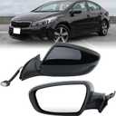 Left Driver Side Mirror Compatible with 2017 2018 Kia Forte Left Rear View Door Mirror Assembly Heated Manual Folding Power Glass Black 5 Pins 87610B0000 KI1320213