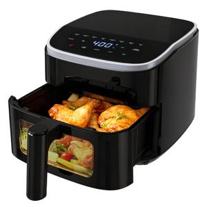 NEWBULIG Air Fryer, 4QT Airfryer 8 Presets, Viewing Window, Nonstick Basket