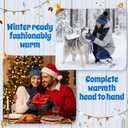 Winter Beanie Hat Scarf Gloves Set for Women Men Warm Hat Long Knit Scarf Glove Cold Weather Winter Gift for Adult (Black, Blue)