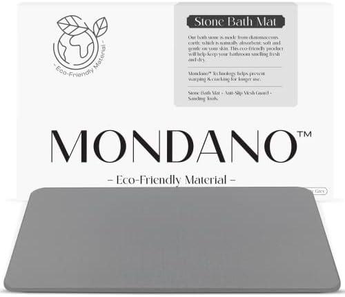 Mondano Stone Bath Mat, Diatomaceous Earth Shower Mat Non Slip Bathroom Mat Quick Dry Stone Mat, Stone Dish Drying Mat, Stone Bath Mats for Bathroom, Diatomaceous Earth Bath Mat (Uncarved)