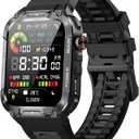 Military Smart Watch for Men with Call Function,Fitness Smartwatch for Android Phones and iPhone,Waterproof Fitness Tracker with Blood Oxygen/Heart Rate/Sleep/100+ Sport Modes, Watches for Men (Black)