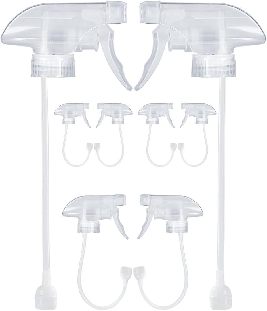 8 Pack 360 Spray Nozzles for 8oz, 16 oz Glass Spray Bottles, Spray Nozzles with Mist Stream Sprayer for Kitchen, Garden, Home and Office, Cleaning Solutions