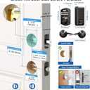 Veise Fingerprint Door Lock with 2 Lever Handles - Keyless Entry Door Lock, Electronic Keypad Deadbolt, Digital Smart Code & Front Handle Sets, Auto-Locking, Easy Installation, Matte Black