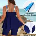 Arolina Plus Size Swimsuit for Women Two Piece Modest Tankini Full Coverage Tummy Control Bathing Suits with Shorts