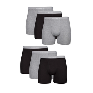 Hanes Men's Boxer Briefs, Cool Dri Moisture-Wicking Underwear, Cotton No-Ride-up for Men, Multi-Packs, 6 packs Size S