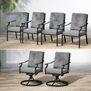 Sophia & William Outdoor Patio Dining Chairs Set of 6, Heavy Duty Outdoor Furniture Chairs with Thickened Cushions, Wrought Iron Deck Chairs for Backyard, Poolside, Balcony and Garden