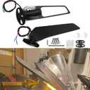 XINGWU Motorcycle Wing Mirrors with LED Turn Signal Adjustable Rotating Stealth Mirrors Rearview Mirror Side Mirrors Amber Light for Ninja Honda Yamaha Suzuki, Black, M11150001307