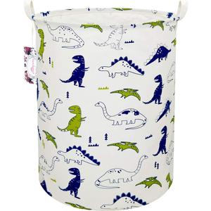 Dinosaur Laundry Basket Baby Laundry Hamper Cute Kids Hamper Toy Storage Bin Handles for Boys and Girls Dinosaur Room Decor (Polychrome Dinosaurs)