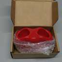 Lip-Shaped Ceramic Toothbrush Holder, Red Electric Toothbrush & Toothpaste Stand with Drain Hole, 2-Slot Bathroom Countertop Organizer for Vanity Decor