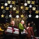 KatchOn, Happy New Year Hanging Swirls 2026 - Pack of 18, NO DIY | New Years Eve Party Supplies 2026 | NYE Decorations 2026 | Happy New Year 2026, NYE Party Favors | Happy New Years Decorations 2026 (Black and Gold With Silver Star)