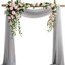 Gray Chiffon Fabric 6.7 Yards - Wedding Arch Draping Fabric 29" x 20ft Gray Sheer Curtains Wedding Decorations for Ceremony Backdrop