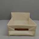 DIMJ Closet Organizers and Storage - Fabric Bins with Drawers for Closet Foldable Clothes Organizers with Clear Window, Stackable Storage Drawers for Bedroom, Living Room, 4-Pack, Beige