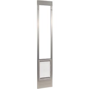 Ideal Pet Products Aluminum Pet Patio Door, Adjustable Height 77-5/8" to 80-3/8", 15" x 20" Flap Size, Mill/Silver