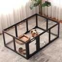 Acrylic Dog Playpen Indoor, Clear Dog Play Pen for Puppies and Small Dogs, Easy Assembly & Clean Puppy Pen (23.6", 10 Panels, Black)
