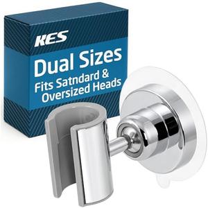 KES Universal Fit Shower Head Holder Adhesive for All Sizes Handheld Shower Head, Adjustable Shower Holder Head Wall Mount, Solid Metal Shower Wand Holder, Chrome C208DF-CH