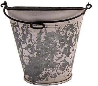 Galvanized Half Round Bucket Wall Planters, Rustic Hanging Decor, 6.75 Inches