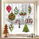 Window Stickers, Stained Glass Window Privacy Film, UV Blocking Static Cling for Home Kitchen Office Bathroom, Christmas Light Ball, 17.7" X 31.5"