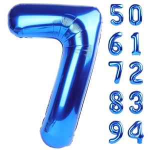 Navy Blue 7 Balloon Number, 40 Inch Nmber Balloons, Blue Party Decorations for 7th Birthday