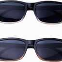 NORPERWIS 2 Pack Unisex Classic Style Sunglasses Readers - Comfortable Simple Stylish Readers (1 Clear 1 Brown)