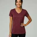 Real Essentials 5 Pack: Women's Dry-Fit Short Sleeve V Neck T Shirt Workout Fitness Yoga Top Tee (Available in Plus Size)