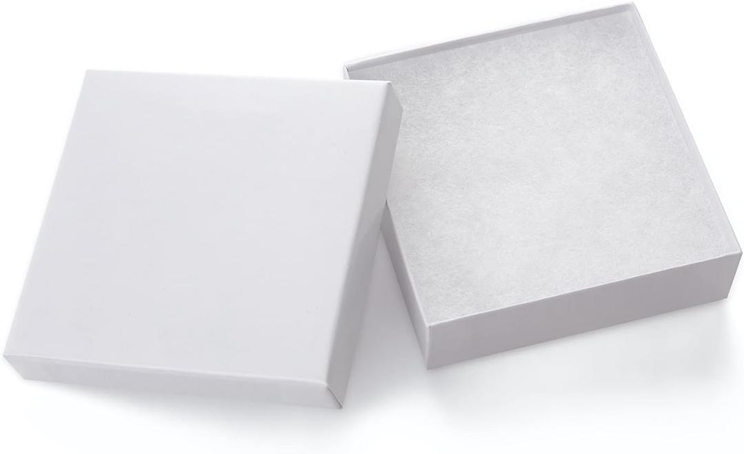 GEFTOL Jewelry Gift Boxes 20 Pack 3.5x3.5x1 Inch Cardboard Jewelry Boxes,Small Gift Boxes for Jewelry Earrings Necklaces Handmade Bangles Bracelets(White)