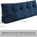 Headboard Pillow Full, Triangular Wedge Pillow Headboard Full, Cushion Headboards Reading Pillows, Backrest Pillows for Sitting in Bed or Working with Removable Cover, Blue
