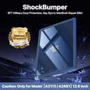 for MacBook Air 13.6 inch Case M4 M3 M2 2025 2024-2022, Model A3240 A3113 A2681 [Profi ShockBumper] [Military Drop Protection] Hard Shell Cover for MacBook Air 13 inch Case - Crystal Midnight