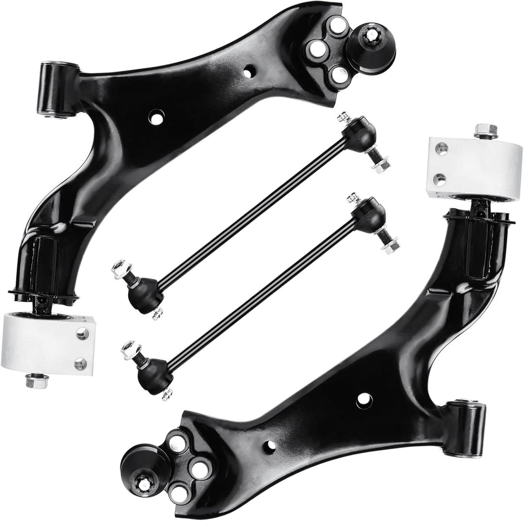 Front Lower Control Arm with Ball Joint for Chevy Equinox 2010-2017, for GMC Terrain 2010 2011 2012 2013 2014 2015 2016 2017 + Stabilizer Sway Bar End Suspension Kit K750188 K750189 4PCS