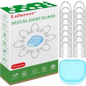 Mouth Guard Teeth Nighttime Protection 16 Count Mouth Guard for Grinding & Clenching Teeth with Hygiene Case | BPA Free Ready to Wear, Sleep Well, Disposable, One Size Fits All