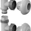 POOLHOUR Above Ground Pool Inlet & Return Replacement Kit with Plunger Valve, 1.5" Outlet Strainer Connector & Jet Nozzle & Strainer Grid, Compatible with I*tex/Col*m*n Pool Parts & Sand Pumps