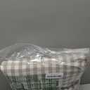 MooMee Gingham Duvet Cover Set 100% Washed Cotton Linen Like Textured Breathable Durable Soft Comfy Modern Checkered Design (Tannish Linen Grey Gingham, Full 80"x90")