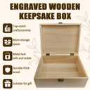 arricraft 1 Pc Wooden Memory Keepsake Box, Adventure Theme Memory Box with Hinged Lids Keepsake Chest for Souvenirs Picture Letter Storage 9.6x7.6x4inch(24.5x19.5x10.3cm)