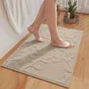 Bathroom Rugs Mat Quick Dry Absorbent Non Slip Bath Mat Bath Mats for Bathtub Mat Bathroom Carpet Fit Under Door Washable Floor Bath Rugs Brown 20x32