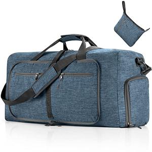 Travel Duffle Bag for Men, 85L Foldable Travel Duffel Bag with Shoes Compartment Overnight Bag for Men Women,Blue