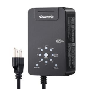 DEWENWILS 60W Low Voltage Landscape Transformer 120V AC to 24V DC, Outdoor Landscape Lighting Transformer Photocell Sensor & Timer, Weatherproof Low Voltage Transformer for Spotlights Pathway Lights