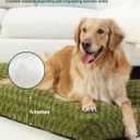 KSIIA Washable Dog Bed Comfy Dog Crate Pad Deluxe Plush Pet Bed Non-Slip Kennel Pad for Jumbo Dogs, 47" x 29", Green